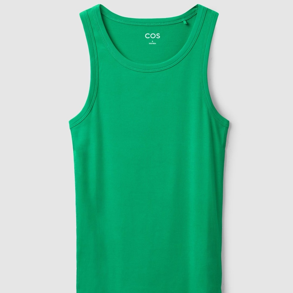 COS RIBBED TANK TOP GREEN SMALL